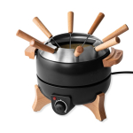 Electric fondue set, precise control, 8-person capacity black colour
