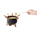 Electric fondue set, precise control, 8-person capacity black colour