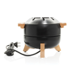 Electric fondue set, precise control, 8-person capacity black colour