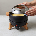 Electric fondue set, precise control, 8-person capacity black colour