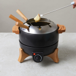 Electric fondue set, precise control, 8-person capacity black colour