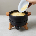 Electric fondue set, precise control, 8-person capacity black colour