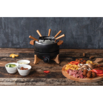 Electric fondue set, precise control, 8-person capacity black colour
