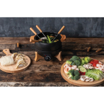 Electric fondue set, precise control, 8-person capacity black colour