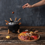 Electric fondue set, precise control, 8-person capacity black colour