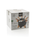 Electric fondue set, precise control, 8-person capacity black colour