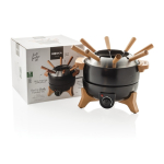 Electric fondue set, precise control, 8-person capacity black colour