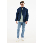 Men’s recycled polyester padded jacket, casual fit, 70 g/m2 navy-blue colour