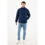 Men’s recycled polyester padded jacket, casual fit, 70 g/m2 navy-blue colour