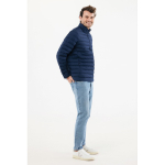 Men’s recycled polyester padded jacket, casual fit, 70 g/m2 navy-blue colour