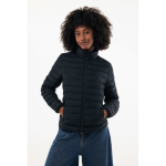 Women’s recycled polyester padded jacket, casual fit, 70 g/m2 black colour