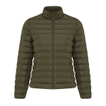 Women’s recycled polyester padded jacket, casual fit, 70 g/m2 khaki colour