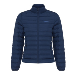 Women’s recycled polyester padded jacket, casual fit, 70 g/m2 navy-blue colour