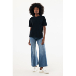 Unisex recycled cotton T-shirt, modern fit, 220 g/m2 black colour