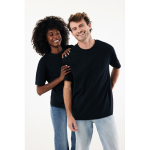 Unisex recycled cotton T-shirt, modern fit, 220 g/m2 black colour