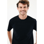 Unisex recycled cotton T-shirt, modern fit, 220 g/m2 black colour