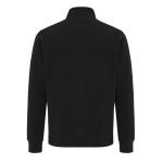 Unisex recycled cotton half-zip jumper, modern fit, 300 g/m2 black colour