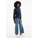 Unisex recycled cotton half-zip jumper, modern fit, 300 g/m2 navy-blue colour