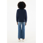 Unisex recycled cotton half-zip jumper, modern fit, 300 g/m2 navy-blue colour