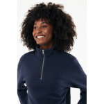 Unisex recycled cotton half-zip jumper, modern fit, 300 g/m2 navy-blue colour