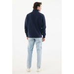 Unisex recycled cotton half-zip jumper, modern fit, 300 g/m2 navy-blue colour