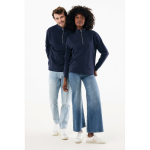 Unisex recycled cotton half-zip jumper, modern fit, 300 g/m2 navy-blue colour
