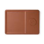 Eco wireless desk charger, organiser tray brown colour