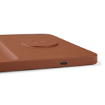 Eco wireless desk charger, organiser tray brown colour