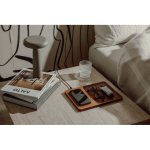 Eco wireless desk charger, organiser tray brown colour