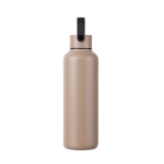 Recycled stainless steel thermal bottle, minimalist handle, 600ml ivory colour