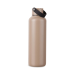 Recycled stainless steel thermal bottle, minimalist handle, 600ml ivory colour