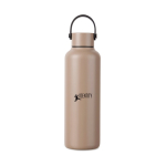 Recycled stainless steel thermal bottle, minimalist handle, 600ml ivory colour