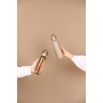 Recycled stainless steel thermal bottle, minimalist handle, 600ml ivory colour