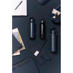 Recycled stainless steel thermal bottle, minimalist handle, 600ml navy-blue colour