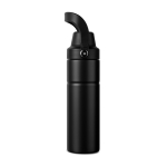 Recycled stainless steel thermal bottle, handle, dual opening, 600ml black colour