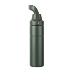Recycled stainless steel thermal bottle, handle, dual opening, 600ml green colour
