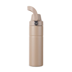 Recycled stainless steel thermal bottle, handle, dual opening, 600ml ivory colour