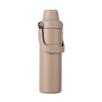 Recycled stainless steel thermal bottle, handle, dual opening, 600ml ivory colour