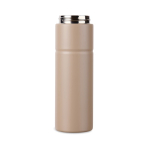 Recycled stainless steel thermal bottle, handle, dual opening, 600ml ivory colour