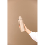Recycled stainless steel thermal bottle, handle, dual opening, 600ml ivory colour