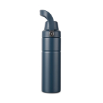 Recycled stainless steel thermal bottle, handle, dual opening, 600ml navy-blue colour