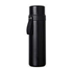 Recycled stainless steel flask, carry handle, 750ml black colour
