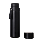 Recycled stainless steel flask, carry handle, 750ml black colour
