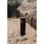 Recycled stainless steel flask, carry handle, 750ml black colour