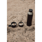 Recycled stainless steel flask, carry handle, 750ml black colour