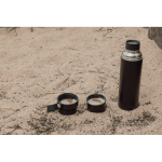 Recycled stainless steel flask, carry handle, 750ml black colour