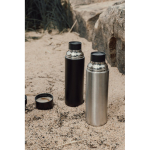 Recycled stainless steel flask, carry handle, 750ml black colour