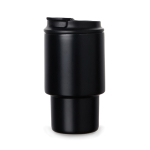 Recycled stainless steel takeaway mug, flip lid, 350ml black colour