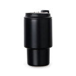Recycled stainless steel takeaway mug, flip lid, 350ml black colour