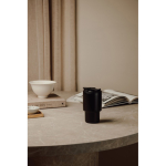 Recycled stainless steel takeaway mug, flip lid, 350ml black colour
